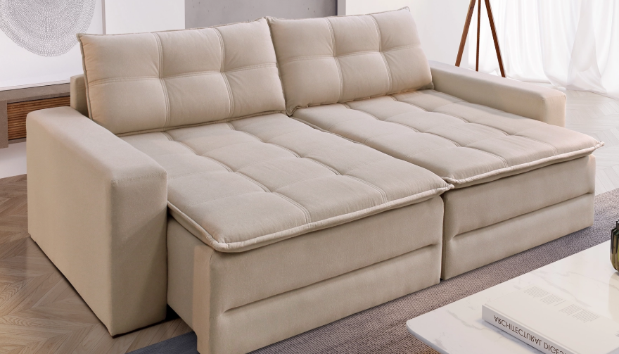 SOFÁ-CAMA RETRATIL 442 NO VELUDO