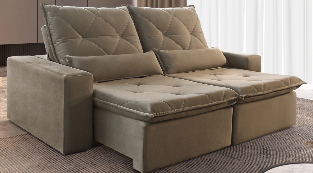 SOFÁ RETRÁTIL E RECLINÁVEL 749 NO VELUDO