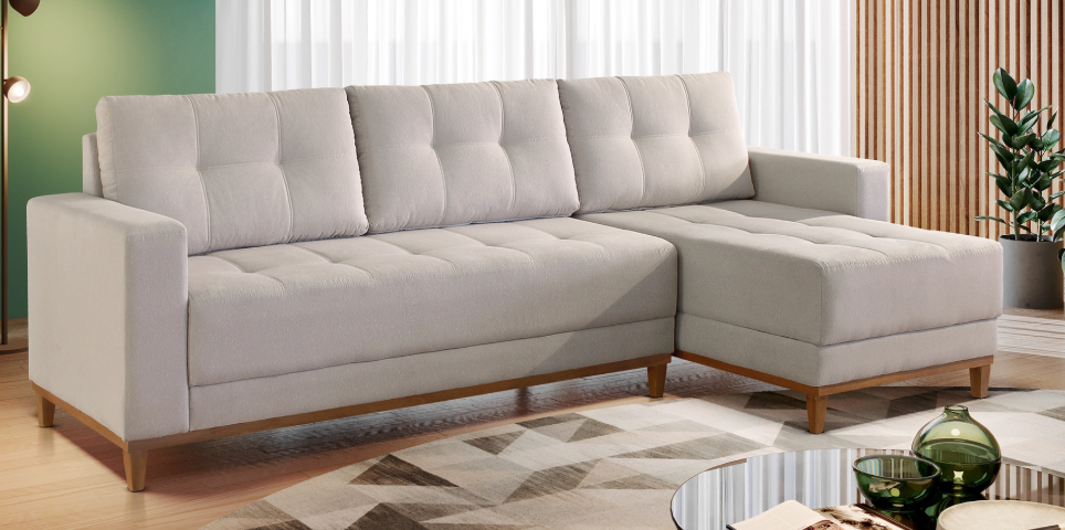 SOFÁ COM CHAISE 815 NO VELUDO